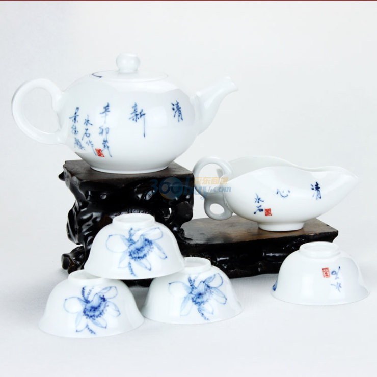 景德镇御磬陶瓷6头荷花公道1号茶具 茗韵与传统工艺的完美融合